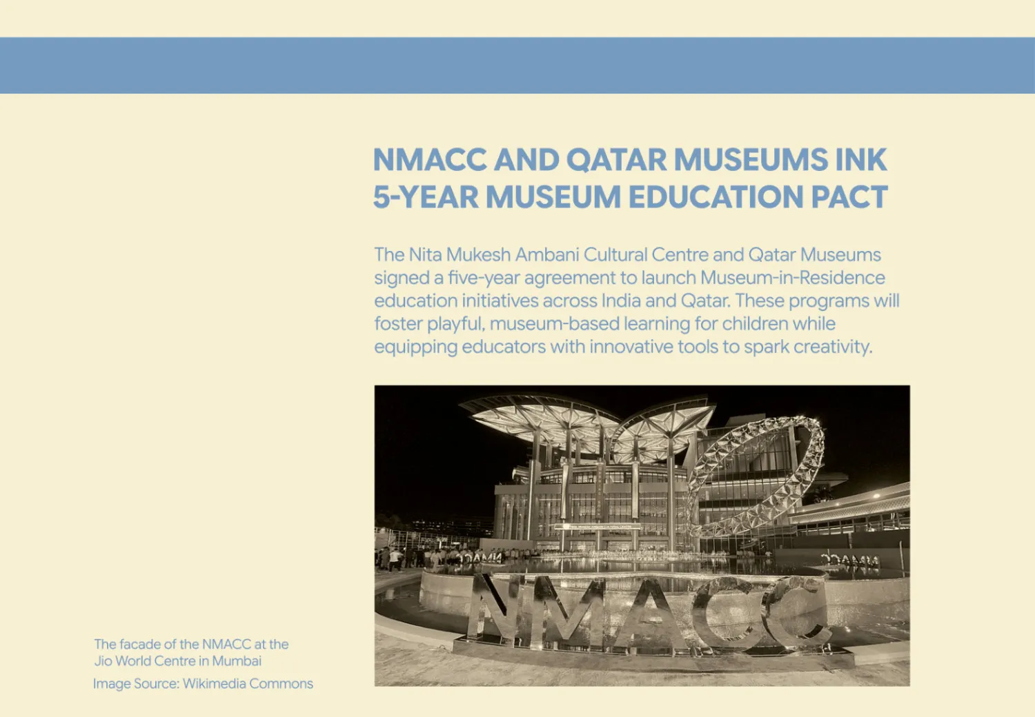 Published report: NMACC and Qatar Museums Ink 5-Year Museum Education Pact