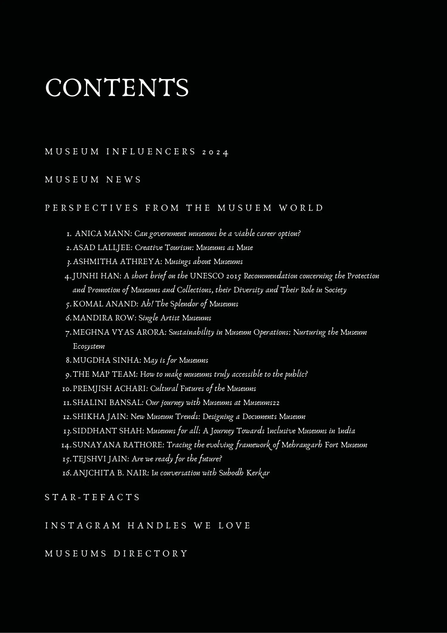 Published image from page 4 of Contents