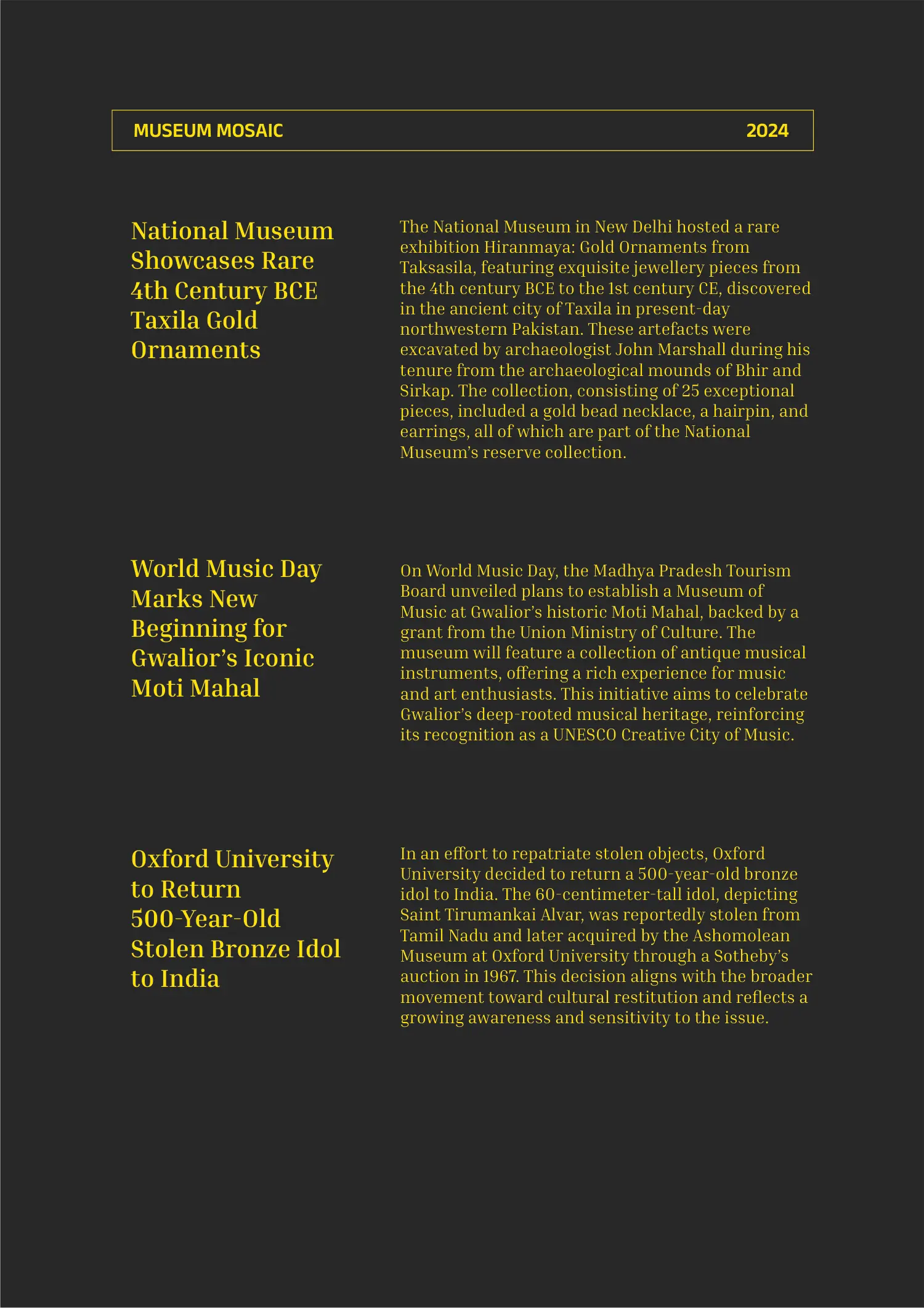 Illustration from National Museum Showcases Rare 4th Century BCE Taxila Gold Ornaments