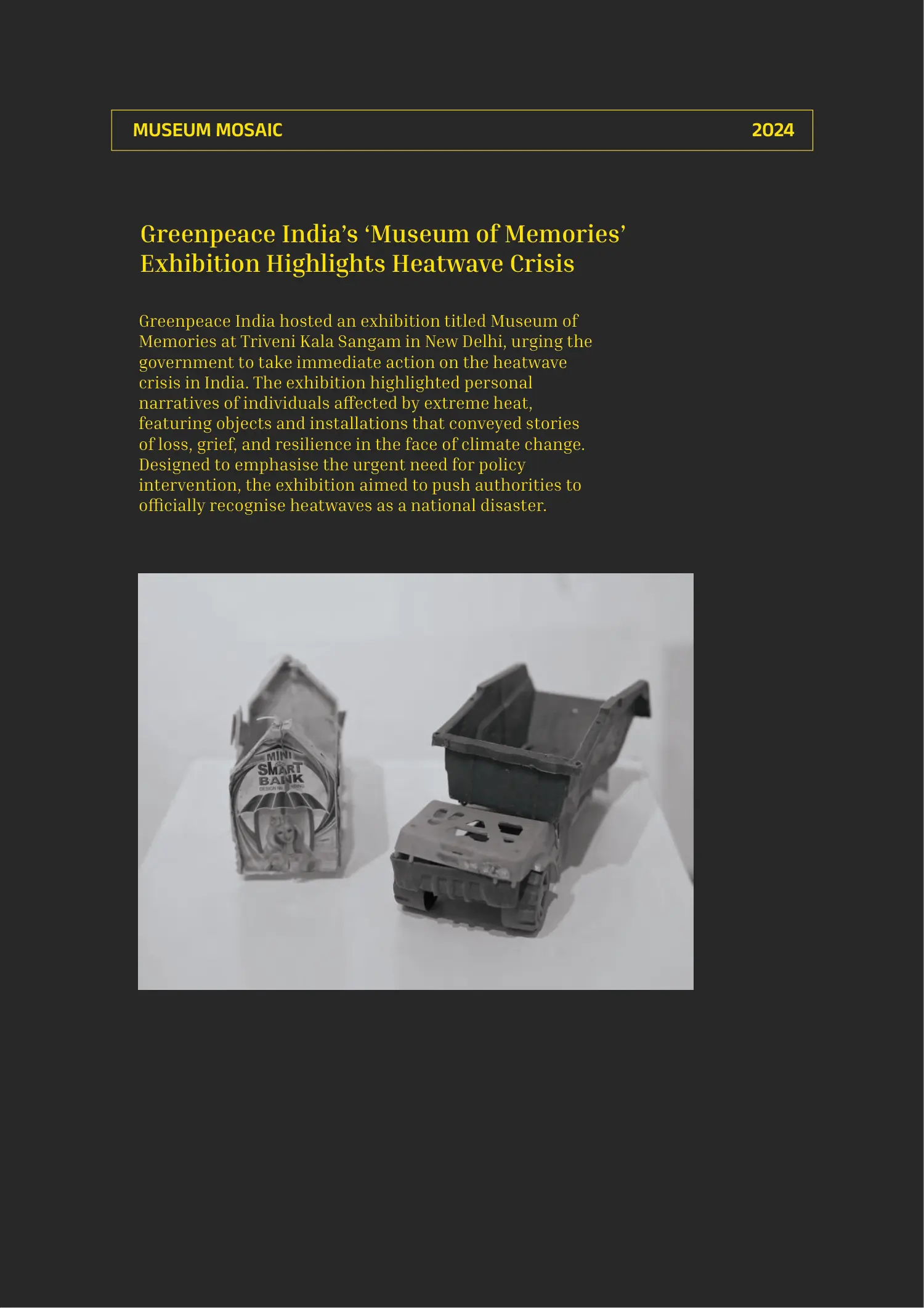 Illustration from Greenpeace India’s ‘Museum of Memories’ Exhibition Highlights Heatwave Crisis
